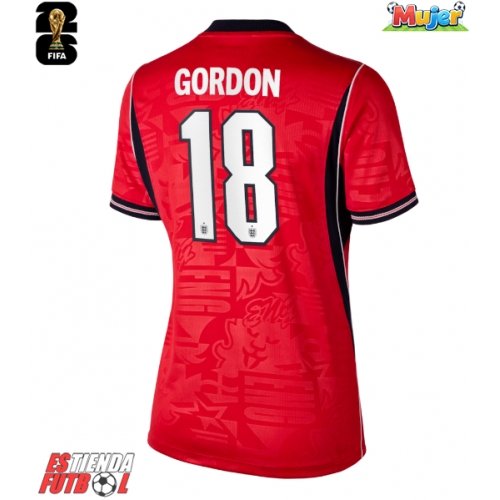 Inglaterra Anthony Gordon #18 Segunda Equipación Mujer Mundial 2026 Manga Corta